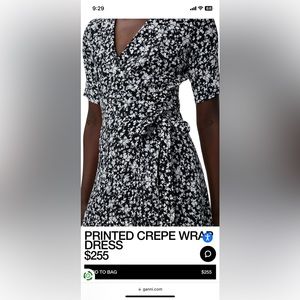 Ganni Printed Crepe Wrap Dress